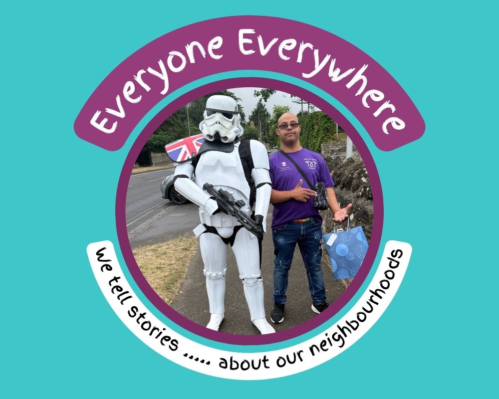 Stormtrooper and pal standing in the road